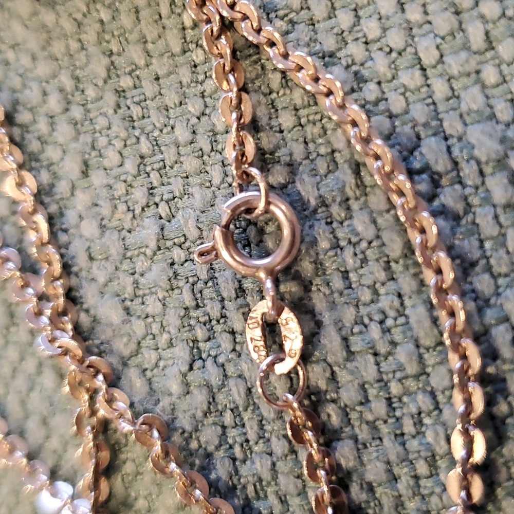Vintage 925 Silver Necklace, Sweet SUPER Unique Chain, 22 Inches - Picture 4 of 9